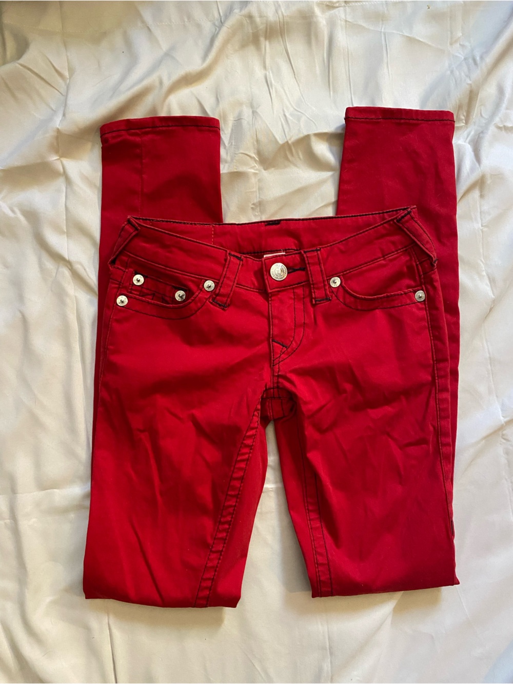 True Religion Women’s Red Skinny Jeans